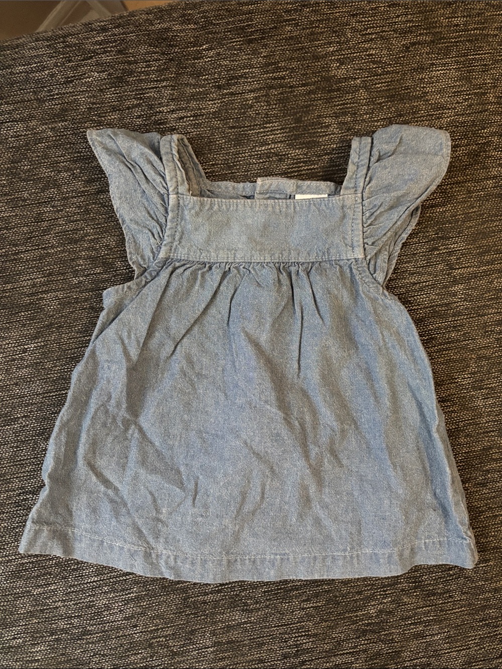 Carter's Light Blue Chambray Ruffle-Shoulder Top